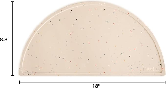mushie Silicone Placemat for Kids | BPA-Free Non-Slip Design (Vanilla Confetti)