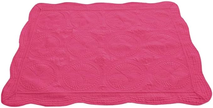 Personalized Passion Baby Blankets for Girls and Boys - Monogrammed Blanket with Embroidered Name - Super Soft and Cozy Cotton Baby Quilt with Scalloped Edges - 36x46 Inches - Hot Pink