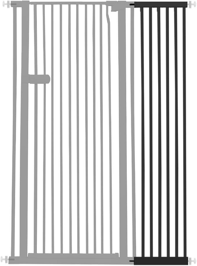Lumizone Extra Tall Cat Gate Extension Kit 55.12" High Pressure Mounted 12.60" Extra Wide 1.37" Gap No Drilling Tall Pet Gate for Dogs (Black, 55.12" H x 12.60" W, Extension)