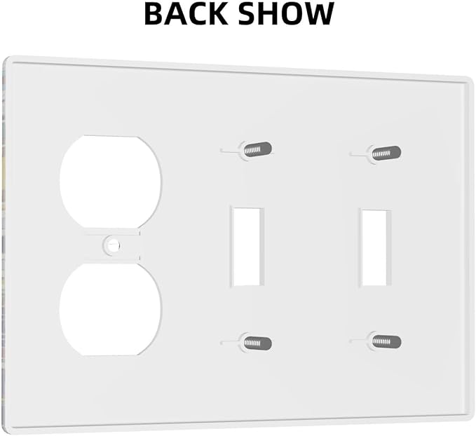 Yellow Mexican Moroccan Sun Tile 3-Gang 2-Toggle 1-Duplex Receptacle Combination Light Switch Decorative Triple Combo Device Switches/Rocker Outlet Covers and Wall Plate