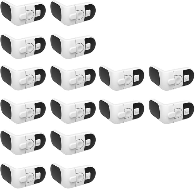 FAVOMOTO 16pcs Multi-functional Cupboard Locks for Cabinets Drawers and Refrigerators Easy One- Keep Boys and Girls Safe from Clamping Fingers