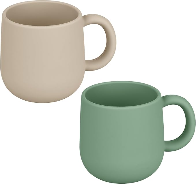 Pack of 2 Silicone Drinking Mug Cup for Toddler Kids and Children (Color 3)