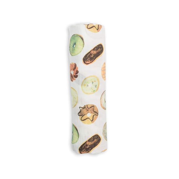 Lulujo Baby Swaddle Blanket| Unisex Softest Bamboo Viscose Muslin Swaddle Blanket| Neutral Receiving Blanket for Girls & Boys 47in x 47in Donuts