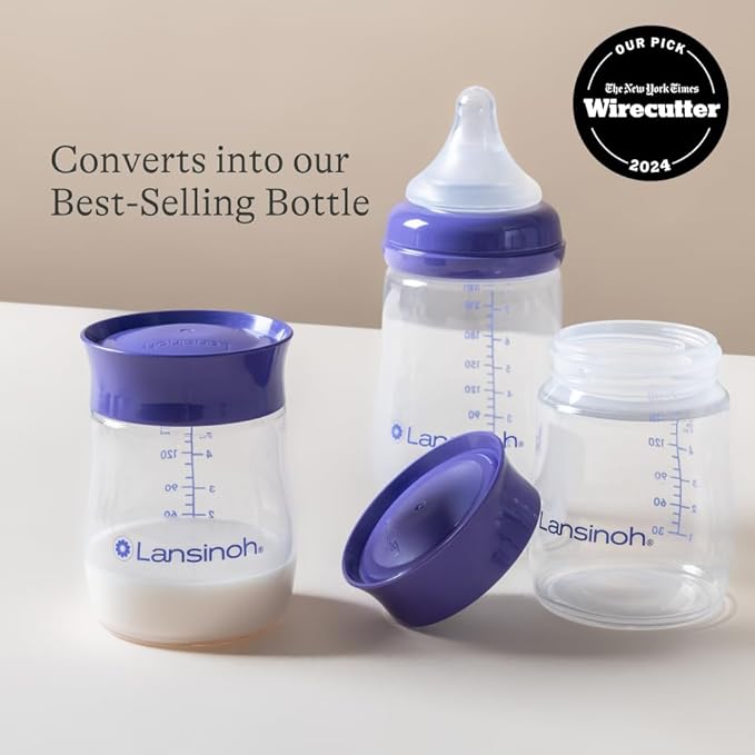 Lansinoh Breastmilk Storage Bottles 5oz BPA & BPS-Free Pump-to-Storage Feeding Bottles Compatible Breast Pumps and Nipples (Pack of 12)