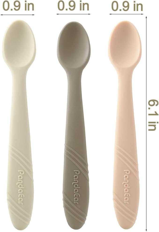 PandaEar 9PCS Silicone Baby Feeding Set & 7 Pack Silicone Baby Feeding Spoons