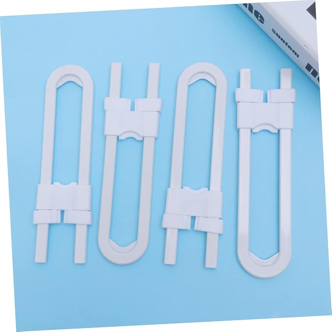 MERRYHAPY 4packs Boy Girl Safety Cabinet Latches No Drill U-shaped Lock Door Latch Lock