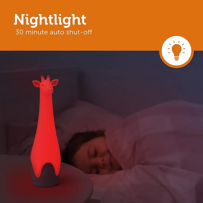Zazu Kids Nightlight Torch Flashlight Giraffe Toy - Kids LED Cordless Pink Lamp, Bedside Light, Multiple Color Options, Auto Shut-Off - Gina The Giraffe