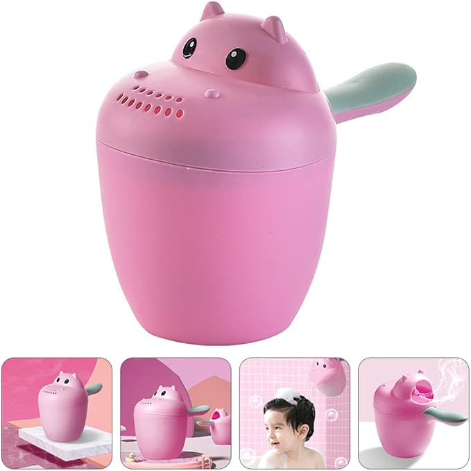 Katutude Baby Bath Rinse Cup - Shampoo Rinser Wash Cup Hair Washing Jug Water Scoop Bathroom Accessories for Newborn Baby Toddlers Shower, 7cm x 14cm / Red