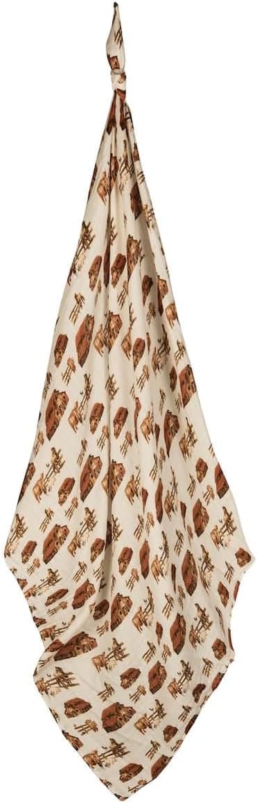 Milkbarn Baby Swaddle Blanket - Soft & Gentle 100% GOTS-Certified Organic Cotton - Nursery Swaddling Blankets for Boys and Girls, Homestead