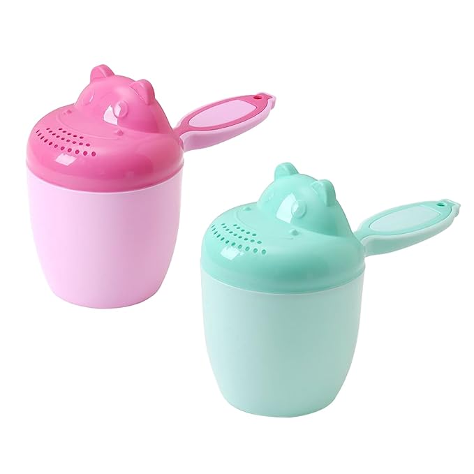 Kids Shower Rinse Cup Hair Wash Rinser Easy Grasp Shampoo Rinser Cup Ear Eyes Protective Wash Cup Toddler Bathtub
