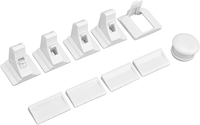 Multifunctional Magnetic Drawer Lock Babyproofing Cabinet Locks, Easy Installation, for Baby Cabinet Doors, [4] + [1] Key