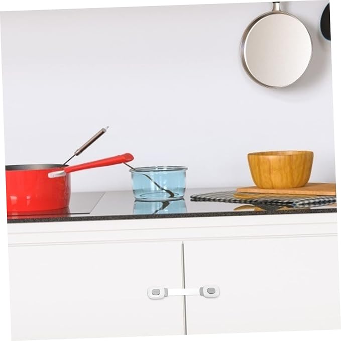 4pcs Boy Girl Safety Lock Childproof Drawer and Cabinet Latch Easy to Install No Drilling Required for Fridge Toilet and Bedside Table Use
