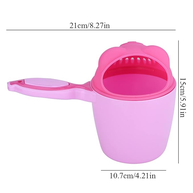 RiToEasysports Baby Bath Cup, Baby Shampoo Cup Cute Kid Wash Hair Rinser Bathing Flusher Protection Eye for Kids Green Pink (Pink)