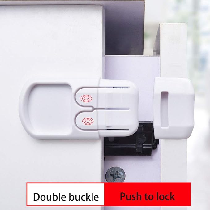 Child Safety Locks Baby Proof Cabinets, Easier Latch for Adults to Open. Secure Oven, Refrigerator, Toilet, Doors-Light Blue