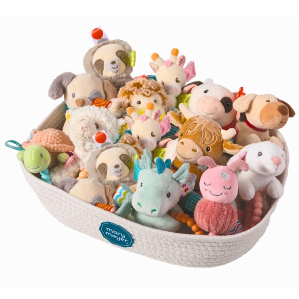 Mary Meyer Soft Baby Rattle with Soothing Teether Ring, 6-Inches, Hetty Highland Cow
