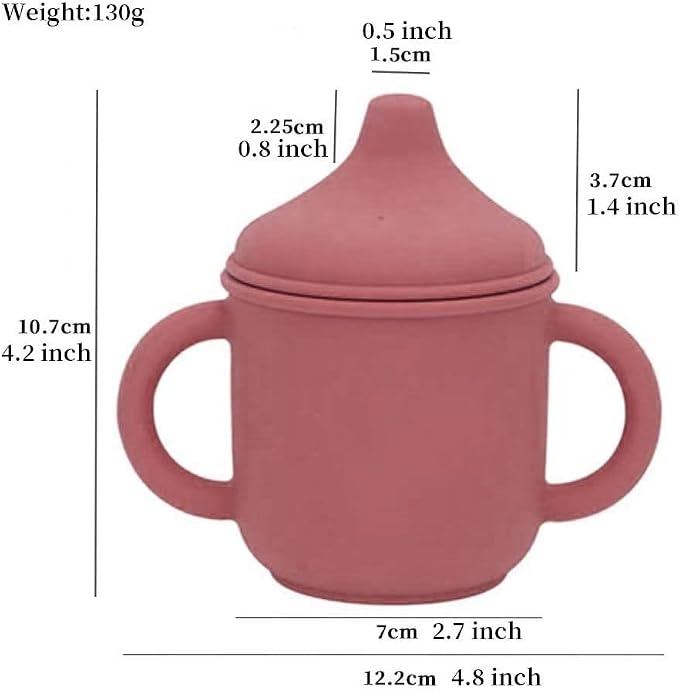 Personalized Baby Sippy Cup with Engraved Name Soft Silicone Training Cup for 6+ Months | Leak Proof, 5oz Toddler Cup with Handle | BPA-free Newborn Gift