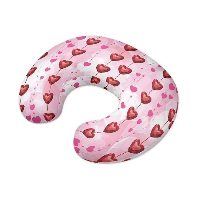 Cute Love Print Valentine Nursing Pillow Cove,Infant Newborn Nursery Bottle Breast Feeding Pillowcase (Pillow NOT Included)