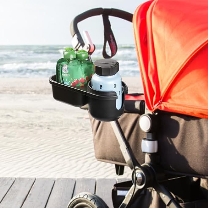 Universal Snack Tray for Stroller with Stroller Cup Holder, Universal Stroller Snack Tray with Cup Holder, Stroller Tray Attachment and Stroller Accessories
