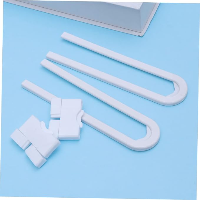 ERINGOGO Child-proof Cabinet Latches 4 Pack No Tools Required U-shaped Locks for Kitchen Closet and Drawer
