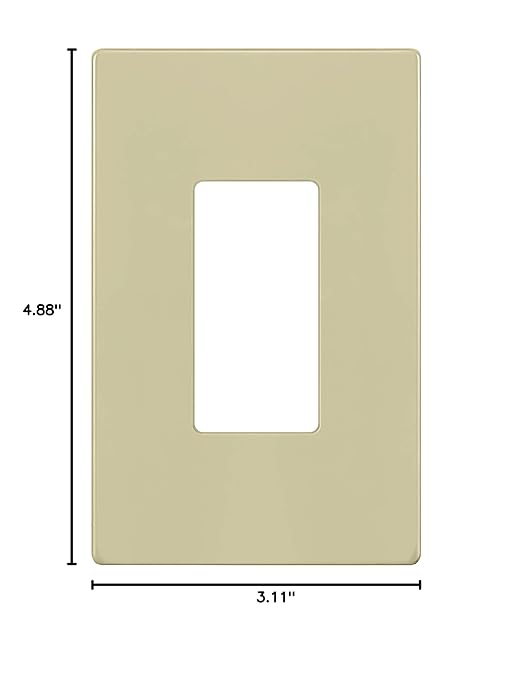 ENERLITES Screwless Decorator Wall Plate Child Safe Outlet Cover, Gloss Finish, Medium Size 1-Gang 4.88" H x 3.11" L, Unbreakable Polycarbonate Thermoplastic, SI8831M-I, Ivory