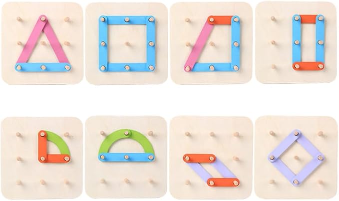 Montessori Wooden Shape Puzzle Board, Wooden Letter and Number Construction Activity