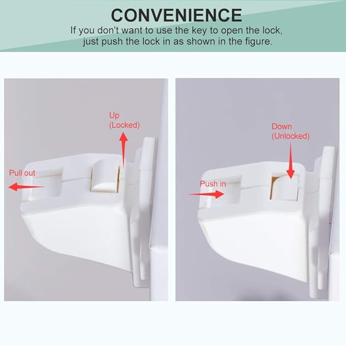 Magnetic Cabinet Locks Child Safety for Drawers and Cabinets - Kitchen Child Proof Cabinet Locks - Baby Proofing Safety