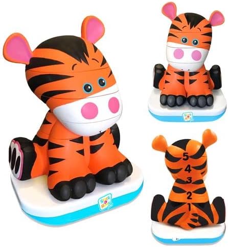 Stack-a-Roos Baby Tiger by Salus Brands - Animal Stacking Toy, Educational Early Learning Toy for Infants Babies Toddlers, Age 12+ Months - Great Baby Gifts, STEM
