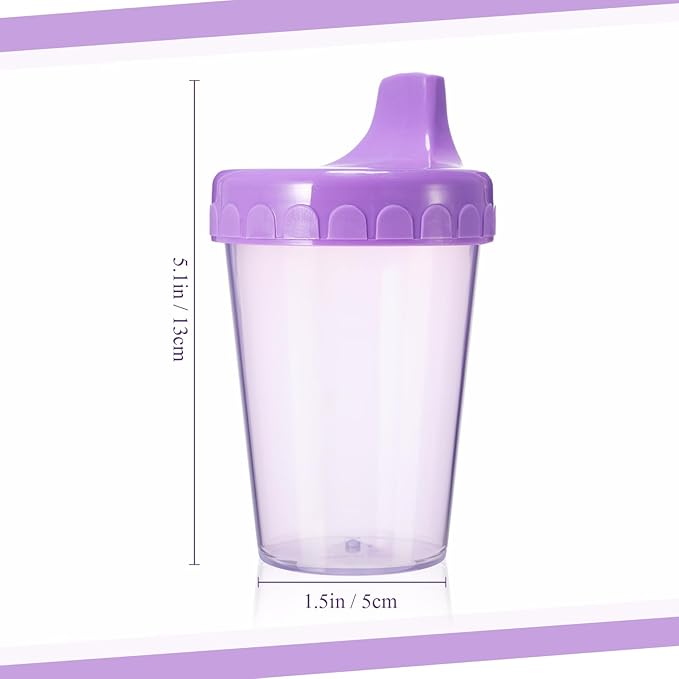 Mifoci 12 Pack 6.7 Oz. Sippy Cups without Stopper for Toddlers 1-3, Non-Spill Training Cups with Lids for Infant Small Baby Reusable Sippy Drinking, Dishwasher Safe, 6 Assorted Color