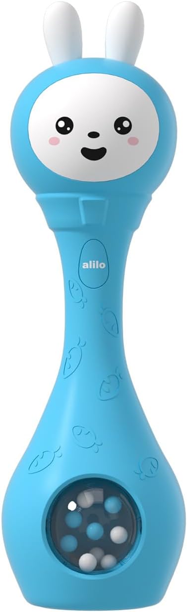 alilo Baby Musical Rattle 0-6-12 Months, Interactive Baby Toys with 7 Music Modes, 15 Nursery Rhymes, 15 Soothing Melodies & White Noise, Sensory Development Toy, Baby Gifts for Boys & Girls