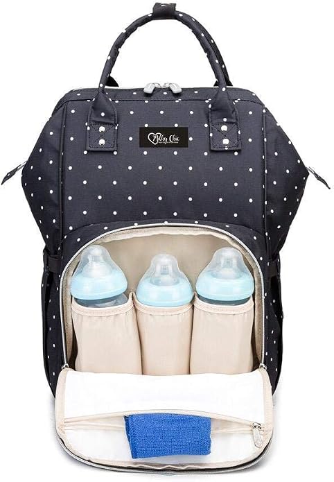 Milky Chic Mommy Diaper Bag- Waterproof USB Charging Port Stroller Straps Changing Pad