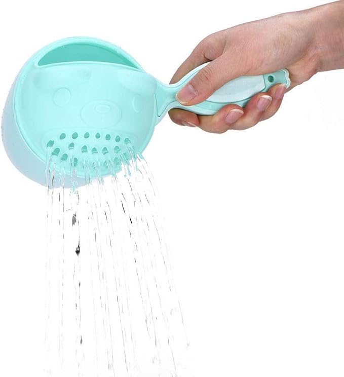Gcroet Children's Shampoo Cup,Baby Shower Spoons,Shower Washing Head Bath Spoons,Watering Bailer Shampoo Cup Toy Watering Can Baby Shower Spoons,Baby Washing Hair Spoons,Baby Bath Caps Cup,Baby