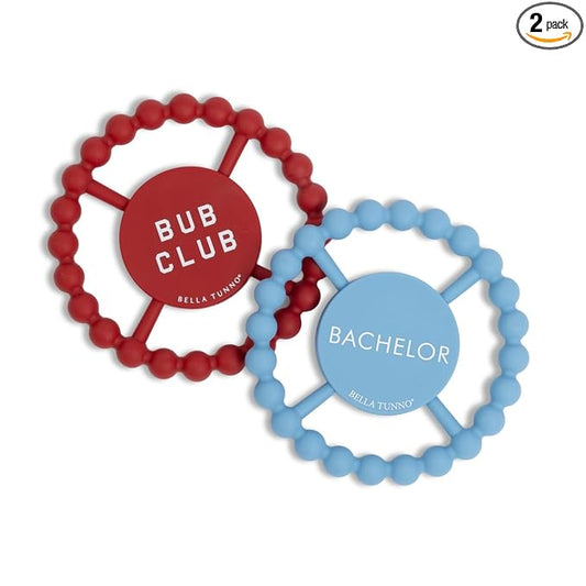 Baby Teether by Bella Tunno, Silicone Teethers for Babies 3-6 Months, 6-12 Months, Baby Toys, Pacifier, Teething Relief, Boys, Girls, Bachelor/Bub Club Set