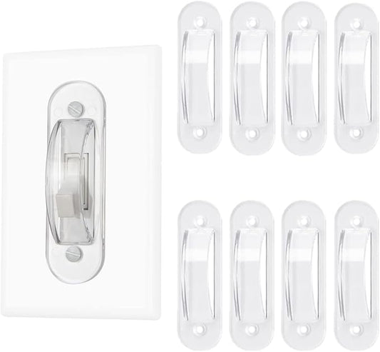 Lisol Wall Switch Guards Plate Covers Child Safety Home Decor (8 Pack), Clear - Keeps Light Switch ON Or Off Prevent Accidental Device Turn On or Off