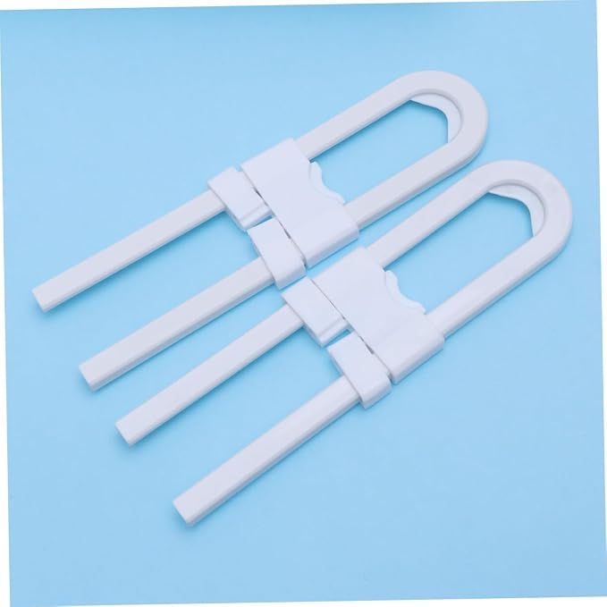 Kisangel U-Shaped Baby Safety Cabinet Lock 4 Pack Childproof Sliding Door Lock for Kitchen and Closet Sturdy and Easy to Install for Child Safety