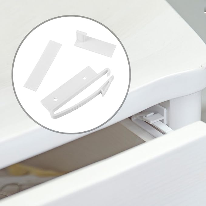 4-Pack Baby Drawer Locks, Childproof Cabinet Latches with Adhesive for Easy Installation – No Drilling or Screws, for Home Safety
