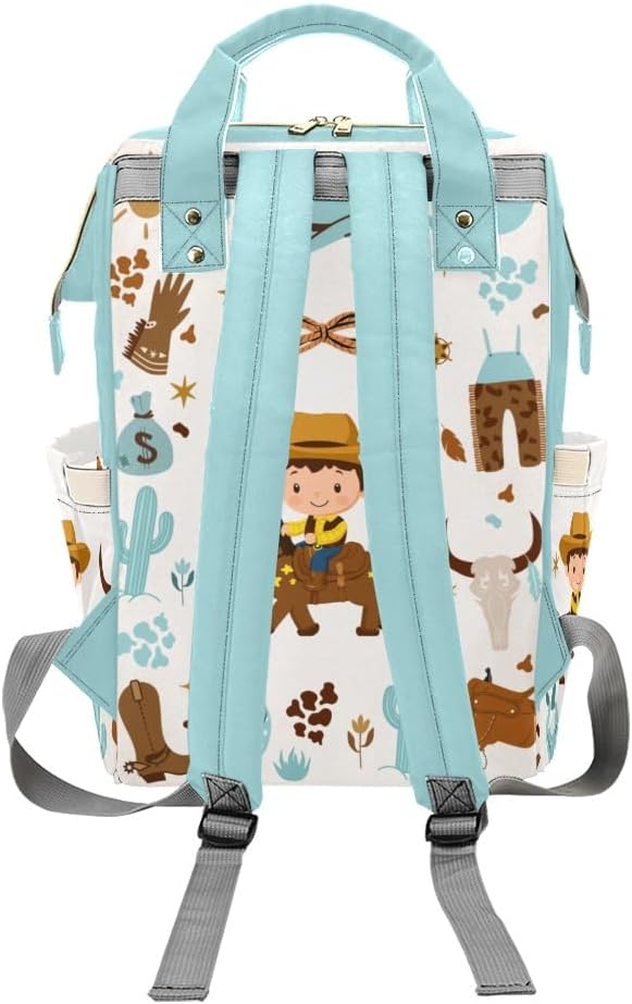 Personalized Diaper Backpack Boy Wild Horse Multi Function Diaper Bag Travel Daypack Nursing Nappy Bag