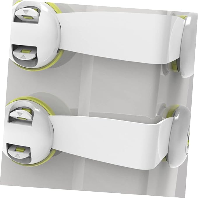Hemoton 2pcs Boy Girl for Cabinets Refrigerators Drawers Double Button Design Strong Self-adhesive Easy Installation for Proofing Green