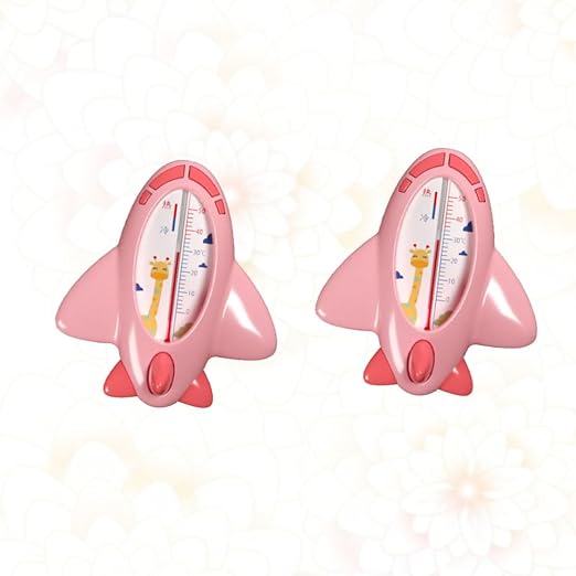 GARVALON 2pcs Bathing Water Thermometer Pink Adorable Floating Temperature Gauge for Newborn Safety and Bath Time Monitoring