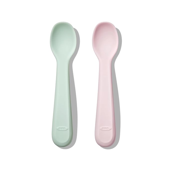 OXO Tot Silicone Spoons 2 Pack - Blossom and Opal