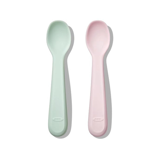 OXO Tot Silicone Spoons 2 Pack - Blossom and Opal