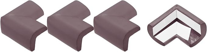 uxcell Corner Guards Edge Protectors, 12Pack Foam Safety Bumper L Shape, 55mm/2.16"(L) for Furniture Corner Table Edge Guard, Brown