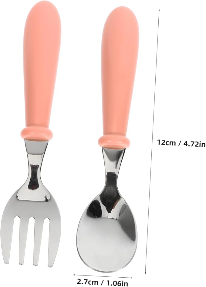 4Pcs Silverware Set Stainless Steel Forks and Spoons for Essentials Non Slip Handles Lightweight Easy to Clean for Home School Use