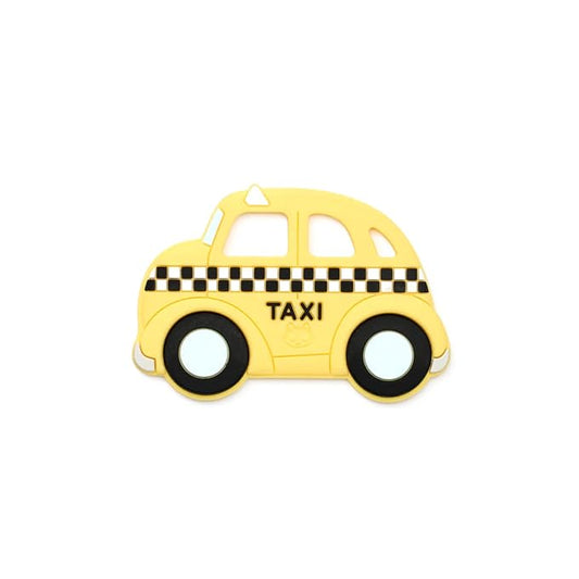 Loulou Lollipop Silicone Teether for Babies 4 Months and Up, Textured Teething Toy for Sore Gums, BPA-Free Food-Grade Silicone, Easy to Hold, Dishwasher & Freezer Safe, Yellow Taxi