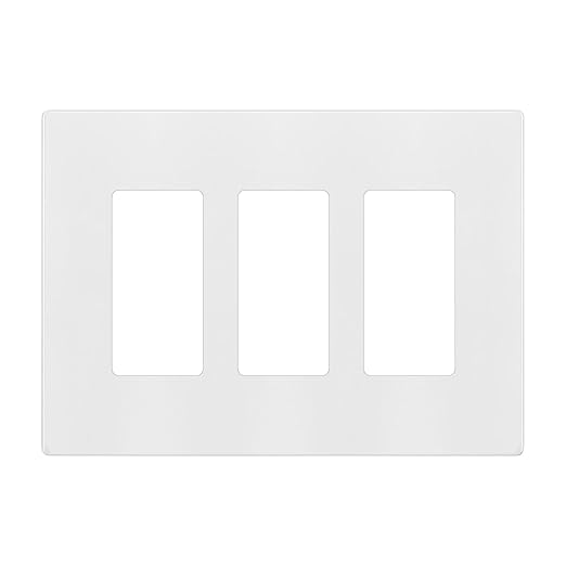 ENERLITES Screwless Decorator Wall Plates Child Safe Outlet Covers, Gloss Finish, Medium Size 3-Gang 4.88" H x 6.77" L, Unbreakable Polycarbonate Thermoplastic, SI8833M-W, White