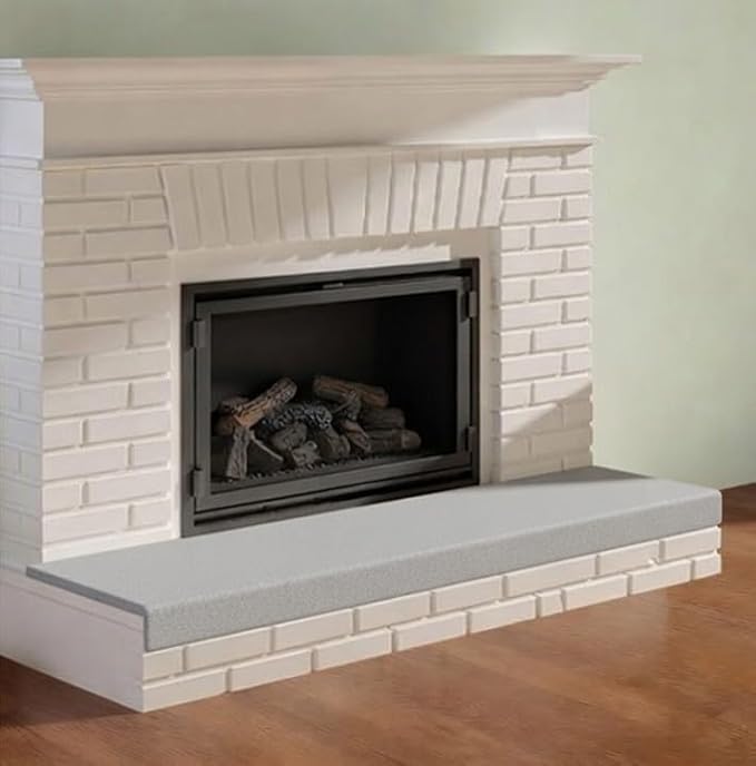 Kidkusion Soft Seat Edge Cushion | Made in USA | 60" | Taupe | Fireplace Safety Cushion | Hearth Pad