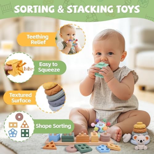 YHHYTOY Montessori Baby Toys Set for 9-18 Months, Infant Sensory Toys Color Learning and Musical Enlightenment