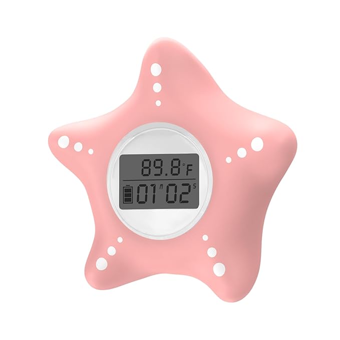 Safety Baby Bath Thermometer with Upgraded Chip, Digital Water Thermometer for Infants Bathtub, Accurate Temperature Testing and Color Alarm, Switching Between ℉ and ℃