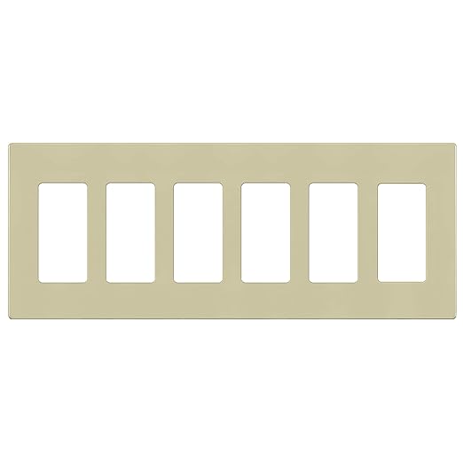 ENERLITES Screwless Decorator Wall Plate Child Safe Outlet Covers, Size 6-Gang 4.68" H x 12.00??L, Unbreakable Polycarbonate Thermoplastic, SI8836-I, Glossy, Ivory