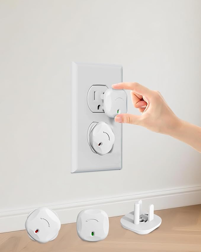 Outlet Covers Baby Proofing, 40 Pack Plug Covers Baby Proofing, Outlet Plug Covers for US 3-Prong to Prevent Electric Shock, Outlet Covers for Home, Office, School, Kindergarten, White