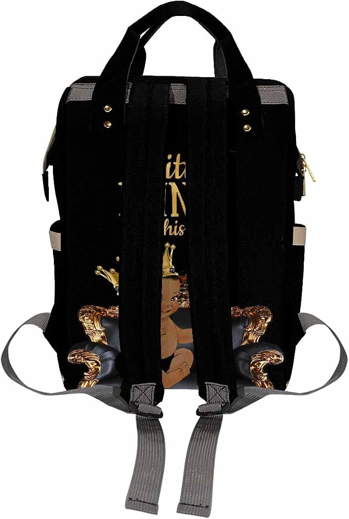 InterestPrint Custom Name Diaper Bag Backpack A Little Prince is on His Way Personalized Diapering Bag Nappy Bags Fashion Casual Daypack Travel Shoulder Bag for Unisex Hiking Camping Work